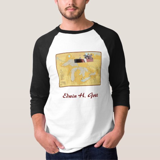 Edwin H. Schip Grote Meren op schema T-shirt (Voorkant)