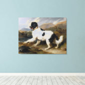 Edwin Henry Landseer Lion A Newfoundland Dog Canvas Afdruk (Insitu (Houten vloer))