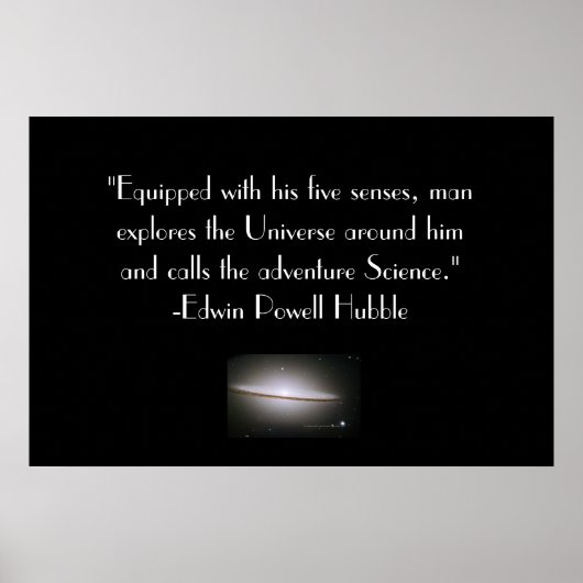 Edwin Hubble Quote Poster (Voorkant)