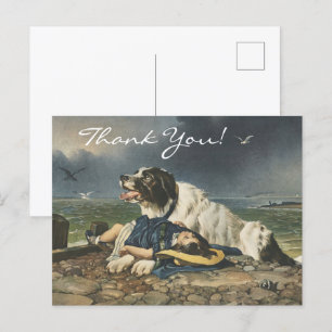 Edwin Landseer Gered,De Moed van de Hond,Dank U Briefkaart