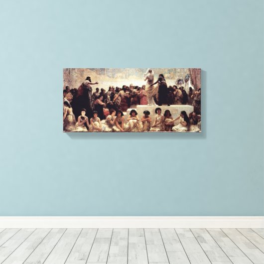 Edwin Long - De huwelijksmarkt van Babylon Canvas Afdruk (Insitu (Houten vloer))
