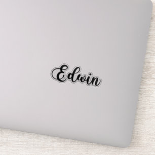 Edwin Naam - Handgeschreven kalligrafie Sticker
