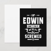 Edwin Persoonlijke naam Birthday Gift RSVP Kaartje (Voorkant / Achterkant)