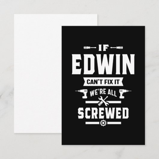 Edwin Persoonlijke naam Birthday Gift RSVP Kaartje (Voorkant / Achterkant)