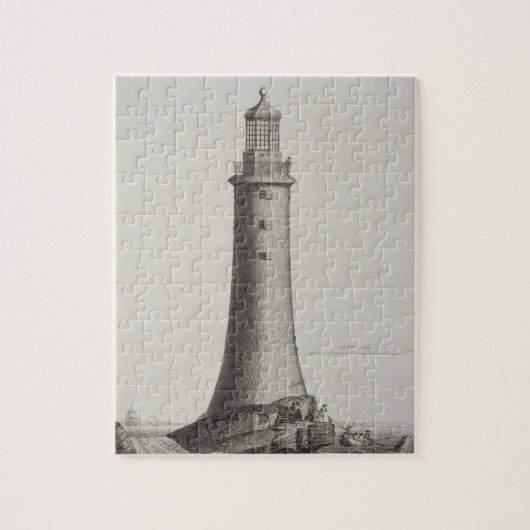 Edystone Lighthouse gegraveerd door Edward Rooker  Legpuzzel (Verticaal)