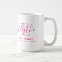 Edythe-naam die monogram roze tekst betekent koffiemok