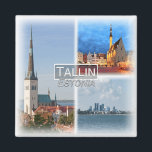 EE0004 Europa, Estland, Tallin, Koelkast Magneet<br><div class="desc">Hier vindt u het souvenir van uw vakantie. Deze categorie bevat koelkastmagneten van vele locaties in Europa. (EE0004 Europe, Estonia, Tallin, St. Olaf's Church, A uitzicht of Raekoja Plats at evening, Skyline of the city center Fridge magnet). Verras vrienden en familieleden met de unieke souvenirs van uw geweldige reis. Probeer...</div>