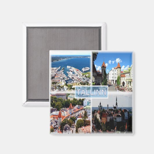 EE005 TALLINN, Old City, Harbour, Estland- Magneet (Voorkant / Achterkant)