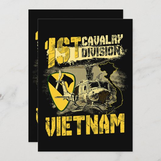 EE1 Huey Helikopter 1st Cavalry Division Vietnam V Kaart (Voorkant / Achterkant)