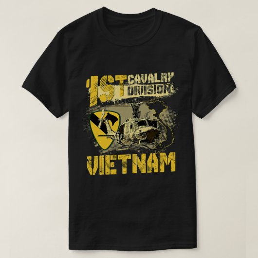 EE1 Huey Helikopter 1st Cavalry Division Vietnam V T-shirt (Design voorkant)
