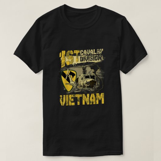 EE1 Huey Helikopter 1st Cavalry Division Vietnam V T-shirt (Design voorkant)