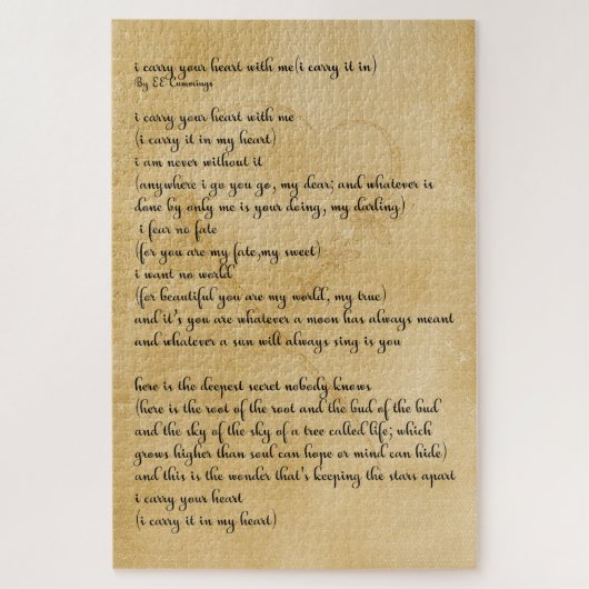 EE Cummings Poem Legpuzzel (Verticaal)