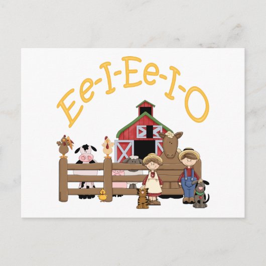Ee I Ee I O op het Boerderij Briefkaart (Voorkant)