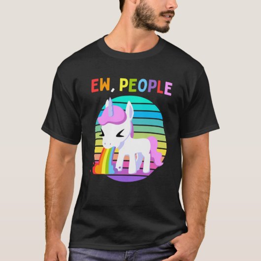 Ee Mensen Eenhoorn Sunset Rainbow T-shirt (Voorkant)