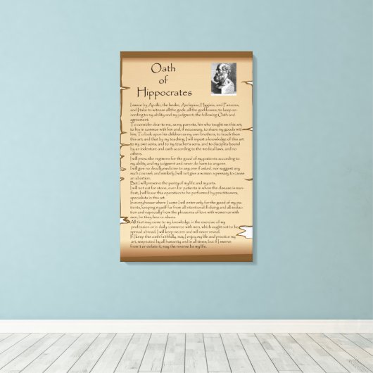 Eed van Hippocratische Canvas Afdruk (Insitu (Houten vloer))