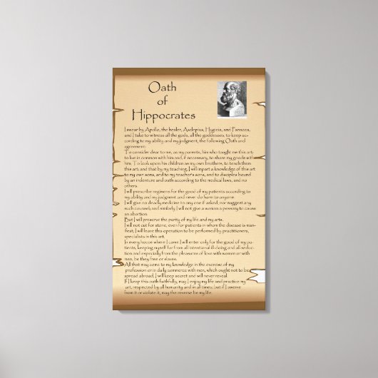 Eed van Hippocratische Canvas Afdruk (Voorkant)