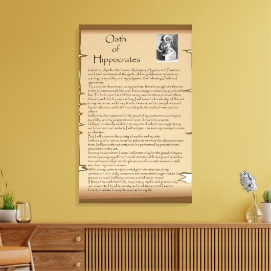 Eed van Hippocratische Canvas Afdruk (Insitu (Woonkamer))