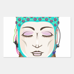 EEG-apparaat Scaningsignalen voor lezen en lezen Rechthoekige Sticker