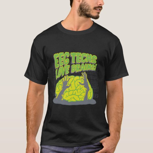 EEG-technici houden van hersenen T-shirt (Voorkant)