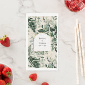 Eegant beige moderne boeg botanische bladeren brui servet (Insitu)