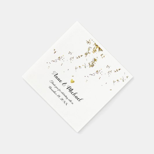 Eegant faux gold confetti (vallende stippen) bruil servet (Hoek)