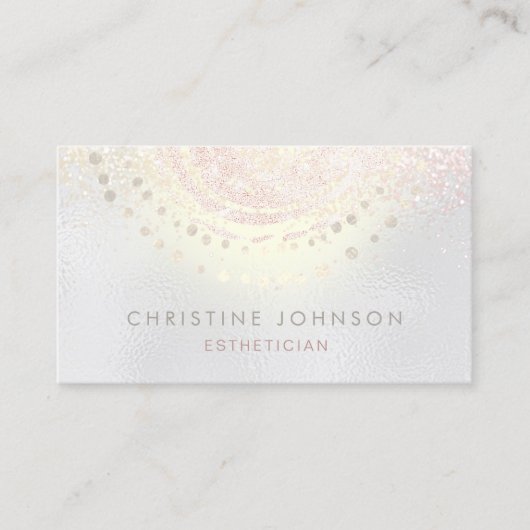 ・Eegant faux iridescent gray skincare Visitekaartje (Voorkant)