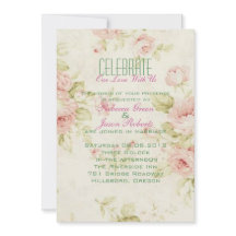 Eegant Pink rose Floral vintal bruiloft