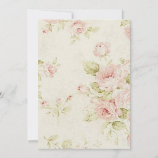 Eegant Pink rose Floral vintal bruiloft Kaart (Achterkant)