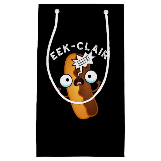 Eek-clair Funny Eclair Pun Dark BG Klein Cadeauzakje (Voorkant)