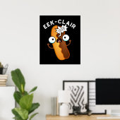 Eek-clair Funny Eclair Pun Dark BG Poster (Thuiskantoor)