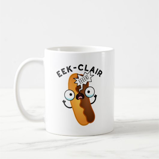 Eek-clair Funny Eclair Pun Koffiemok (Links)