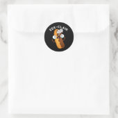 Eek-clair Grappige Eclair grapjas Donkere achtergr Ronde Sticker (Tas)
