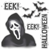 EEK & Echoes – Halloween Gemaskerde Geest met Vlee Sticker (Voorkant)