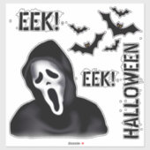 EEK & Echoes – Halloween Masked Ghost with Bats Sticker (Vel)