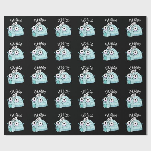 Eek-gloo Funny Igloo Pun Dark BG Cadeaupapier (Vlak)