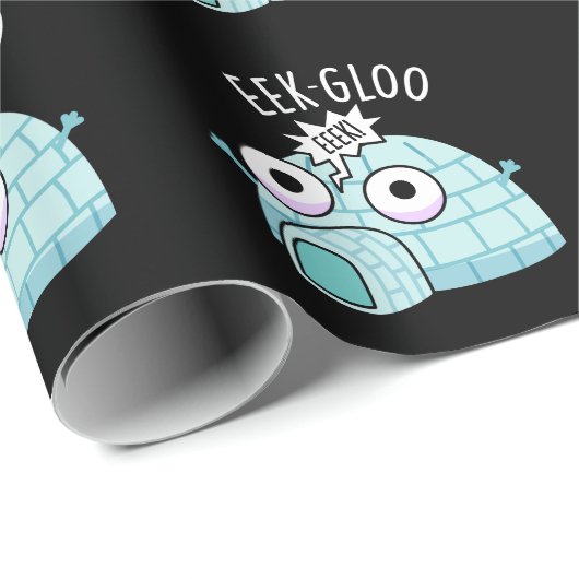 Eek-gloo Funny Igloo Pun Dark BG Cadeaupapier (Rol Hoek)