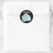Eek-gloo Funny Igloo Pun Dark BG Ronde Sticker (Tas)