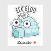 Eek-gloo Funny Igloo Pun Sticker (Vel)