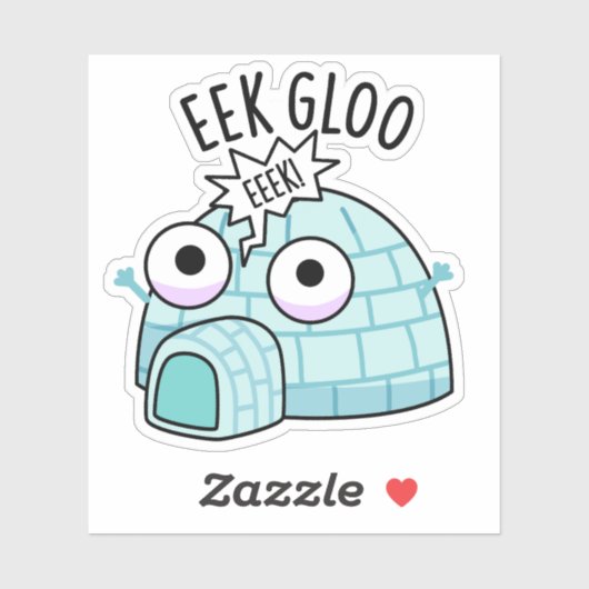 Eek-gloo Funny Igloo Pun Sticker (Vel)