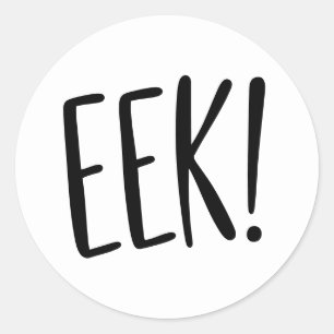 EEK! Grappige Halloween   Schattige en spooky Zwar Ronde Sticker