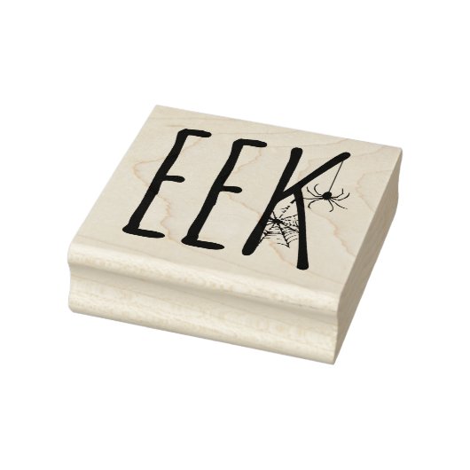 Eek Griezige Spin en Spinnenweb Halloween Rubberstempel (Stempel)