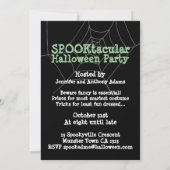 Eek, grote groene spin Halloween feestuitnodiging Kaart (Achterkant)