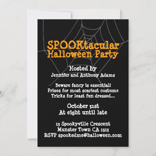 Eek! Grote uitnodiging van de rode spin Halloween (Achterkant)