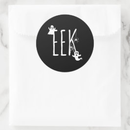 EEK Halloween Geest Spokerig Thema & Spin Black Ronde Sticker