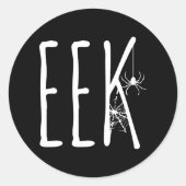 EEK Halloween Spinnenweb Zwart Ronde Sticker (Voorkant)