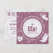 Eek Halloween-uitnodigingen Kaart (Voorkant / Achterkant)