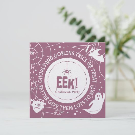 Eek Halloween-uitnodigingen Kaart (Staand voorkant)