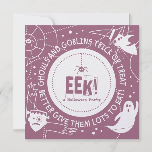 Eek Halloween-uitnodigingen Kaart (Voorkant)