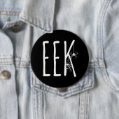 EEK Spider & Cobweb Halloween Wit op Zwart Ronde Button 4,0 Cm (In situ)