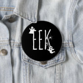 EEK! Spoken & Spider Halloween Wit op Zwart Ronde Button 4,0 Cm (In situ)
